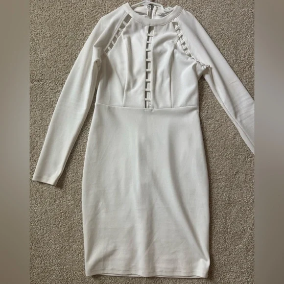 Charlotte Russe | Dresses | Charlotte Russe Elegant White Long Sleeve Dress  | Poshmark